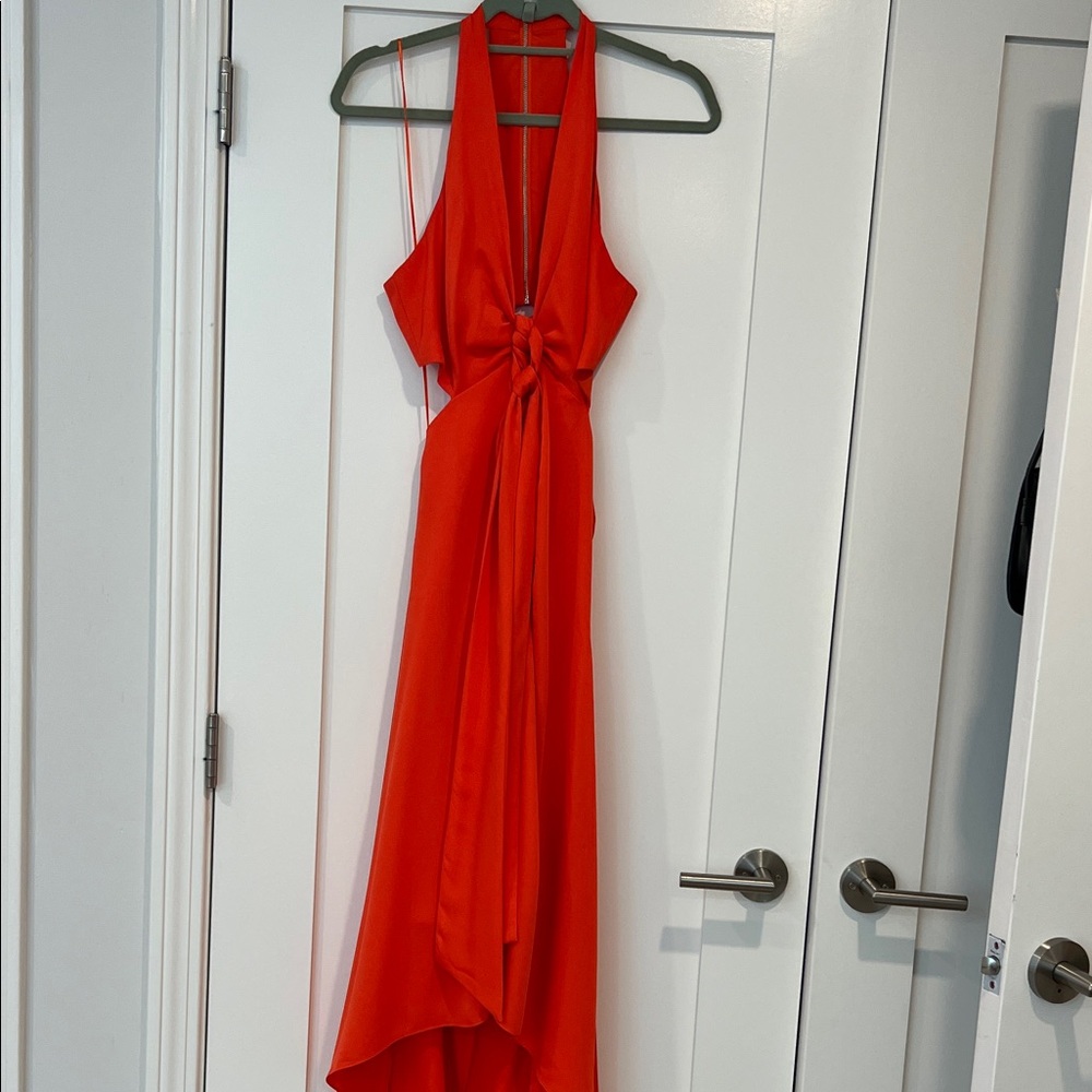 BCBGMaxAzria Vibrant Red Backless Dress